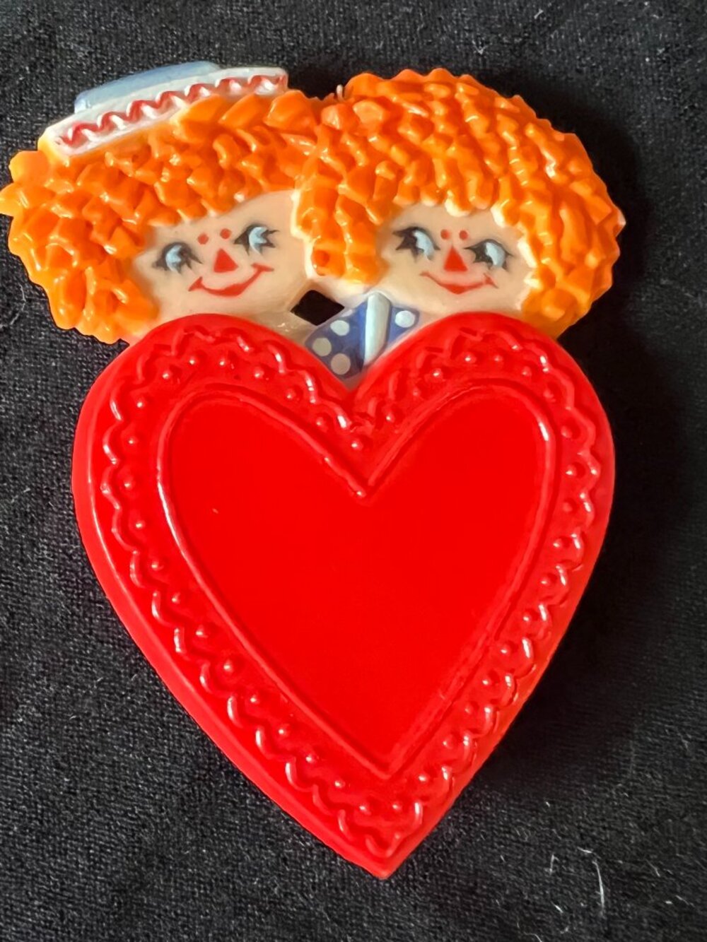 Vintage Hallmark Raggedy Ann & Andy Pin Brooch 1970's